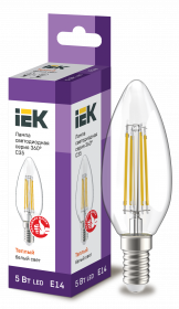 Фотография товара 'IEK Лампа LED C35 свеча 5Вт 230В 3000К E14 серия 360°, LLF-C35-5-230-30-E14-CL'