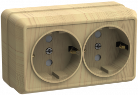 Фотография товара 'IEK Розетка 2-местная для открытой установки РС22-3-ОС с заземляющим контактом 16А ОКТАВА, ERO21-K03-16-DC'