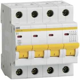 Фотография товара 'IEK Выключатель автоматический ВА47-29 4Р 1А 4,5кА В, MVA20-4-001-B'