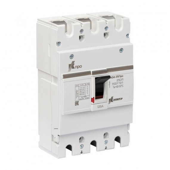 Фотография товара 'IEK 7001121 Выкл. авт. ВА04-35Про 3P 125А Icu-25kA (250П)'