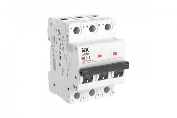 Фотография товара 'IEK AR-M06N-3-L001DC ARMAT Авт. выкл. M06N-DC 3P L 1А'