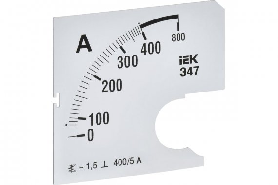 Фотография товара 'IEK IPA10D-SC-0400 Шкала смен. для амперметра Э47 400/5А-1,5 72х72мм'