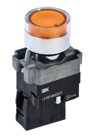 Фотография товара 'IEK Кнопка управления LA167-BW3571 d=22мм RC 1з с подсветкой BBT20-BW3571-1-12-67-K05'