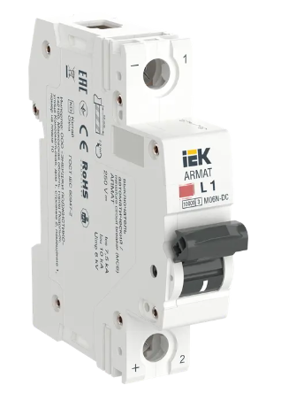 Фотография товара 'IEK ARMAT Автоматический выключатель M06N-DC 1P L 1А, AR-M06N-1-L001DC'