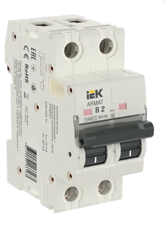Фотография товара 'IEK ARMAT Автоматический выключатель M10N 2P B 2А AR-M10N-2-B002'