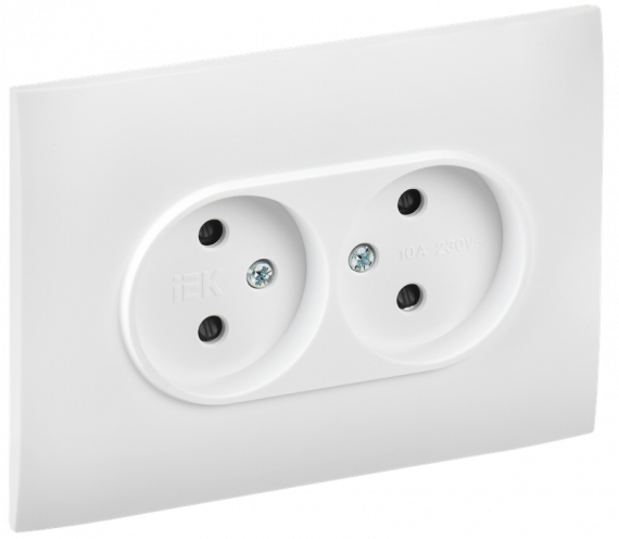 Фотография товара 'IEK SK-R23-10-K01-F SKANDY Роз. 2-я без з/к с з/ш 10А сб. SK-R09W'