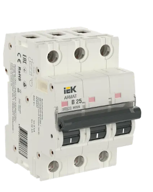Фотография товара 'IEK ARMAT Автоматический выключатель M06N 3P B 25А AR-M06N-3-B025'