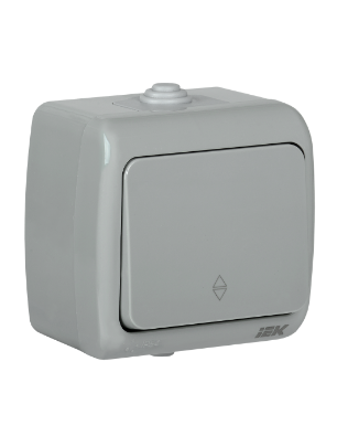 Фотография товара 'IEK Выключатель 1-клавишный для открытой установки проходной ВС-20-1-2-А 10А IP54 AQUATIC EVA12-K03-10-54'