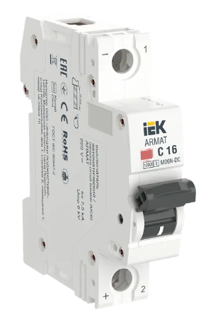 Фотография товара 'IEK ARMAT Автоматический выключатель M06N-DC 1P C 16А AR-M06N-1-C016DC'