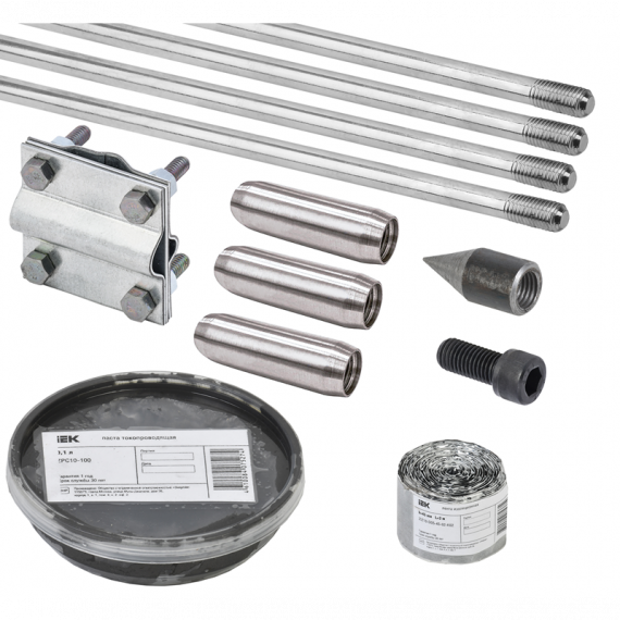 Фотография товара 'IEK ZKZ10-20-016-06 Комплект заземления 6/16 нержавеющая сталь'