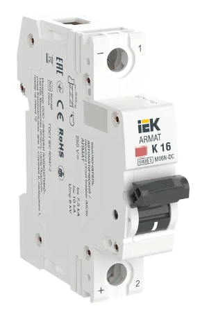 Фотография товара 'IEK ARMAT Автоматический выключатель M06N-DC 1P K 16А AR-M06N-1-K016DC'