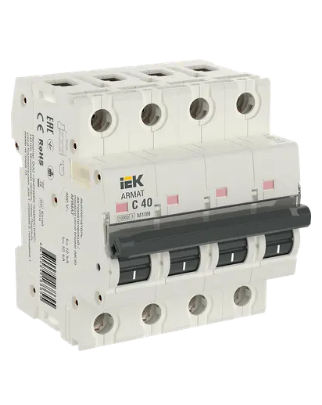 Фотография товара 'IEK ARMAT Автоматический выключатель M10N 4P C 40А AR-M10N-4-C040'