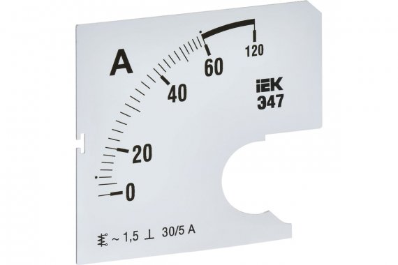 Фотография товара 'IEK IPA10D-SC-0060 Шкала смен. для амперметра Э47 60/5А-1,5 72х72мм'