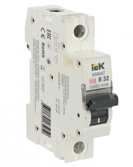 Фотография товара 'IEK ARMAT Автоматический выключатель M10N 1P B 32А AR-M10N-1-B032'