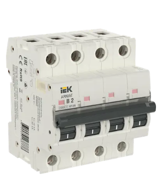 Фотография товара 'IEK ARMAT Автоматический выключатель M10N 4P B 2А AR-M10N-4-B002'