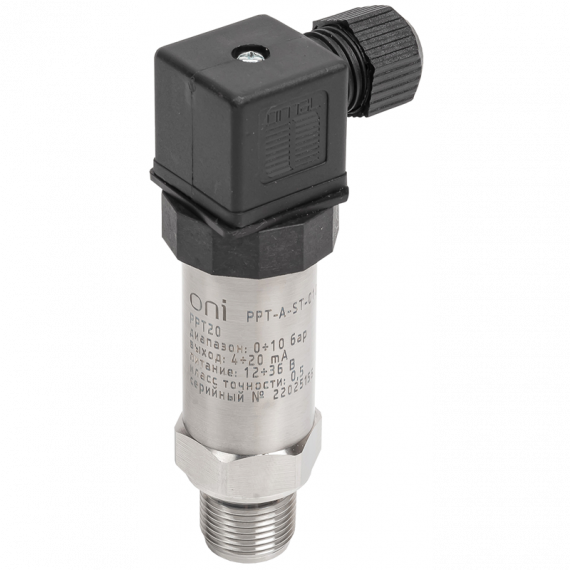 Фотография товара 'IEK PPT-A-ST-010-4-20-3-2 Преобр. давл. PPT20 0,5% 0-10Бар 4-20мА M20 DIN43650 ONI'