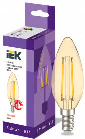 Фотография товара 'IEK Лампа LED C35 свеча 5Вт 230В 2700К E14 серия 360°, LLF-C35-5-230-30-E14-CLG'