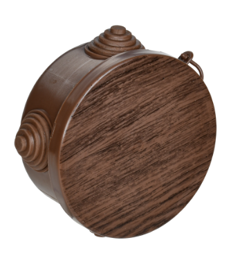 Фотография товара 'IEK Коробка распаячная КМ для открытой проводки D=65х40мм IP54 4 гермоввода дуб UKO21-065-040-000-K24-54'