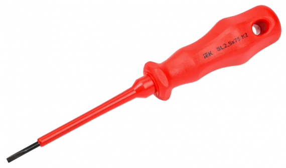 Фотография товара 'IEK ARMA2L 3 Отвертка диэлектрическая SL2,5х75 K2 A2L3-SC30-K2-SL-25-075'
