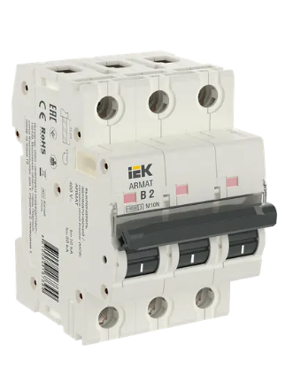Фотография товара 'IEK ARMAT Автоматический выключатель M10N 3P B 2А AR-M10N-3-B002'