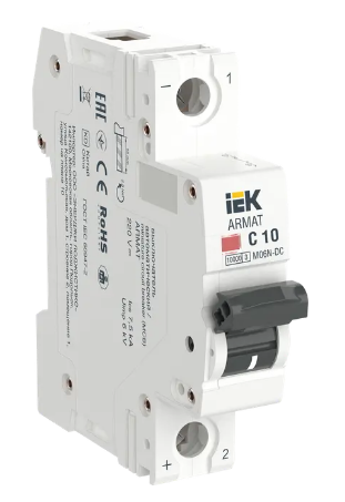 Фотография товара 'IEK ARMAT Автоматический выключатель M06N-DC 1P C 10А AR-M06N-1-C010DC'