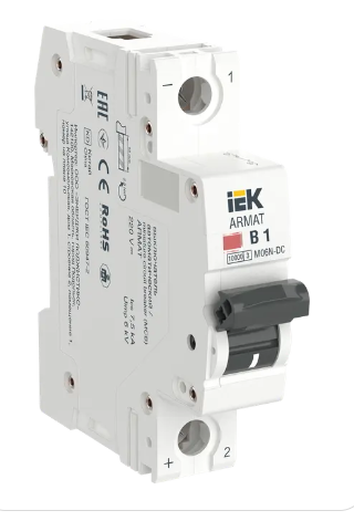 Фотография товара 'IEK ARMAT Автоматический выключатель M06N-DC 1P B 1А AR-M06N-1-B001DC'