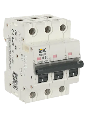 Фотография товара 'IEK ARMAT Автоматический выключатель M10N 3P B 63А AR-M10N-3-B063'