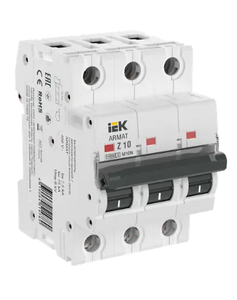 Фотография товара 'IEK ARMAT Автоматический выключатель M10N 3P Z 10А AR-M10N-3-Z010'