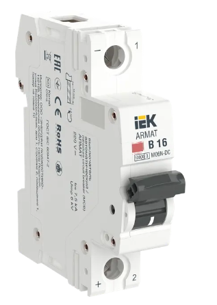 Фотография товара 'IEK ARMAT Автоматический выключатель M06N-DC 1P B 16А AR-M06N-1-B016DC'