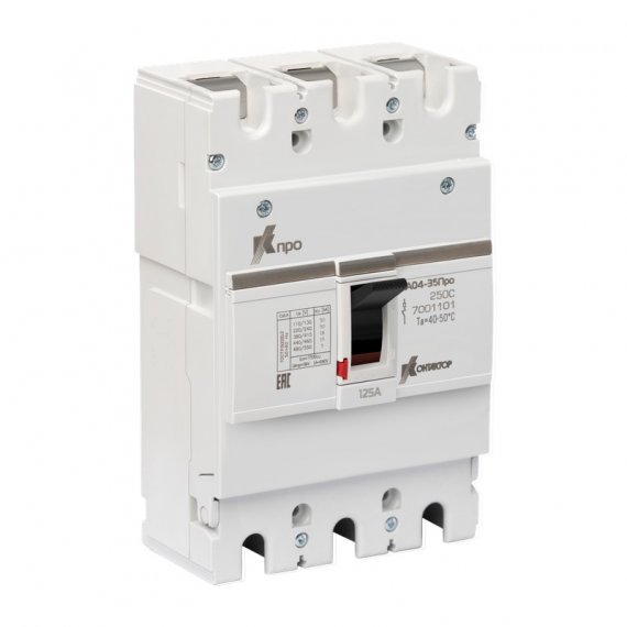 Фотография товара 'IEK 7001101 Выкл. авт. ВА04-35Про 3P 125А Icu-18kA (250C)'