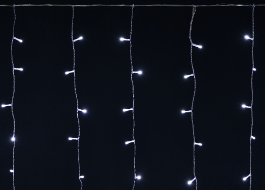 Фотография товара 'IEK LIGHTING Гирлянда занавес 2х2м 240 светодиодов белый свет IP44 прозрачный шнур 3м 230В транзит LGDU201-2-240-L2-T-S-44'