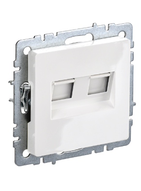 Фотография товара 'IEK BRITE Розетка компьютерная двойная кат.5E RJ45 РК10-2-БрБ белый BR-K20-1-K01'