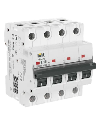 Фотография товара 'IEK ARMAT Автоматический выключатель M10N 4P L 16А AR-M10N-4-L016'
