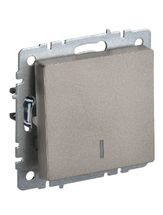 Фотография товара 'IEK BRITE Выключатель 1-клавишный с индикацией 10А ВС10-1-1-БрШ шампань BR-V10-1-10-K37'