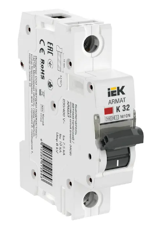 Фотография товара 'IEK ARMAT Автоматический выключатель M10N 1P K 32А AR-M10N-1-K032'