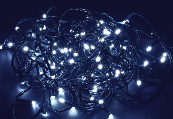 Фотография товара 'IEK LIGHTING Гирлянда нить 10м 100 светодиодов белый свет IP20 зеленый шнур 1,5м 230В контроллер 8 сцен LGDB110-2-100-10-G-S-20'