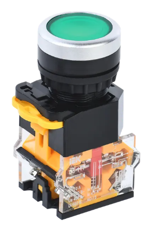 Фотография товара 'IEK Кнопка управления D8-11T d=22мм 1з+1р с фиксацией зеленая BBT30-11T-3-21-K06'