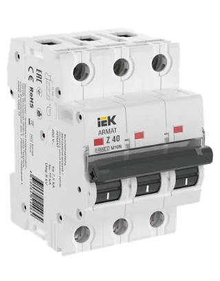 Фотография товара 'IEK ARMAT Автоматический выключатель M10N 3P Z 40А AR-M10N-3-Z040'