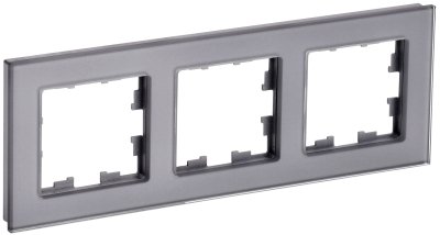 Фотография товара 'IEK BRITE Рамка 3 -местная РУ-3-2-БрСе стекло серый BR-M32-G-K03'