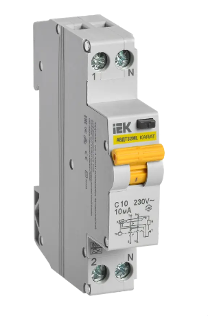 Фотография товара 'IEK Выключатель автоматический дифференциального тока АВДТ32ML тип A С10 10мА KARAT, MVD12-1-010-C-010-A'