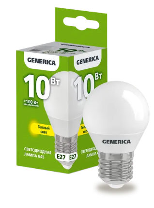 Фотография товара 'IEK Лампа светодиодная G45 шар 10Вт 230В 3000К E27 LL-G45-10-230-30-E27-G'