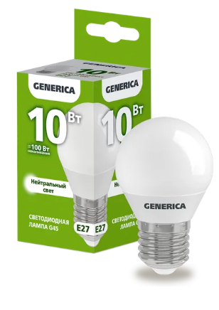 Фотография товара 'IEK Лампа светодиодная G45 шар 10Вт 230В 4000К E27 LL-G45-10-230-40-E27-G'