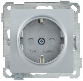 Фотография товара 'IEK Розетка РС14-1-0-Б с заземляющим контактом с защитной шторкой 16А BOLERO, ERB14-K23-16'
