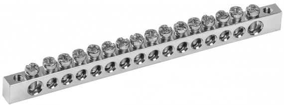 Фотография товара 'IEK Шина PEN "земля-ноль" 6х9мм 16/2 Ni, YNN11-16-100-N'