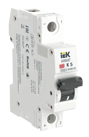 Фотография товара 'IEK ARMAT Автоматический выключатель M06N-DC 1P K 5А, AR-M06N-1-K005DC'