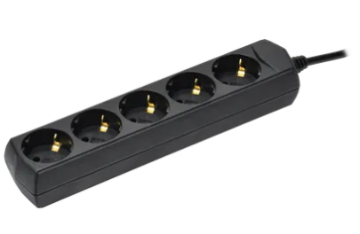 Фотография товара 'IEK  Удлинитель У05 5 мест с заземлением 3м 3х1мм2 10А 250В черный WYP10-10-05-03-Z-K02-G'