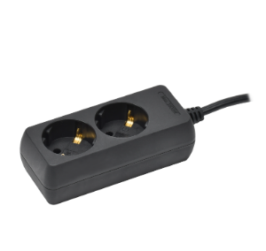 Фотография товара 'IEK Удлинитель У02 2 места с заземлением 3м 3х1мм2 16А 250В черный WYP10-16-02-03-Z-K02'