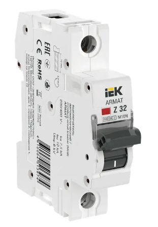 Фотография товара 'IEK ARMAT Автоматический выключатель M10N 1P Z 32А AR-M10N-1-Z032'