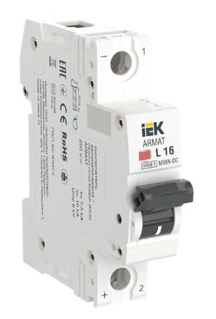 Фотография товара 'IEK ARMAT Автоматический выключатель M06N-DC 1P L 16А, AR-M06N-1-L016DC'