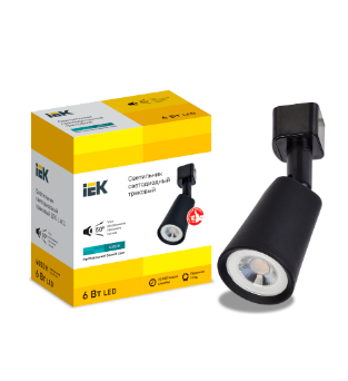 Фотография товара 'IEK LIGHTING Светильник светодиодный трековый ДТО 1401 6Вт 4000К однофазный 50град черный LT-DSO0-1401-06-40-K02'